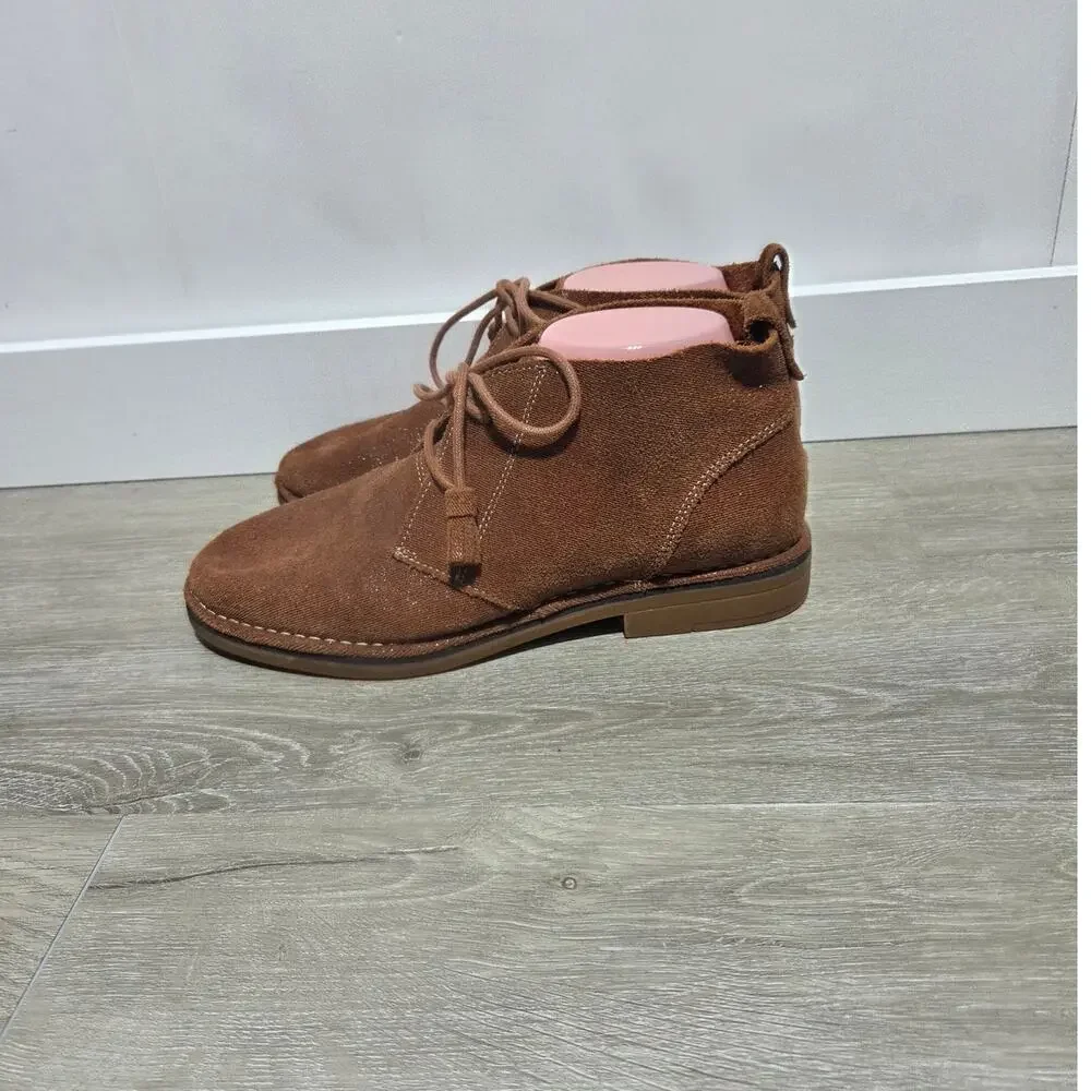 Hush Puppies Woman's Cyra Catelyn Shimmer Brown Suede Chukka Boots Size 10
